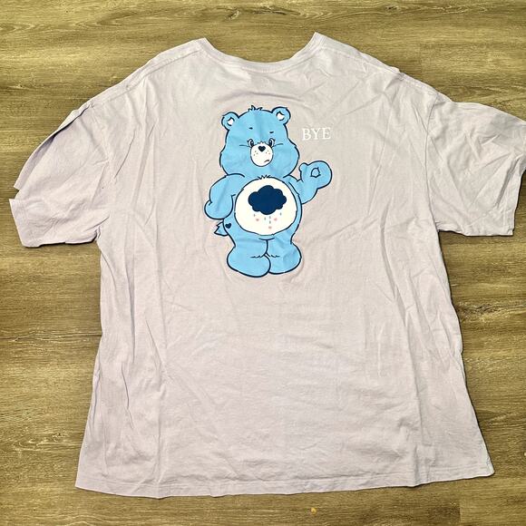 Care Bears Hi Goodby Two-Sided Shirt Lavender Gray Size Medium - Picture 1 of 5